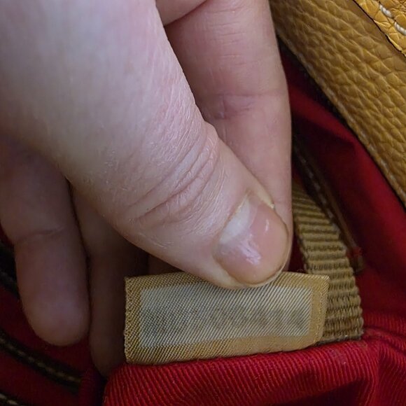 Dooney & Bourke Pebble Grain Small Lexington Tote Bag Yellow Leather Red Lining - Picture 6 of 14